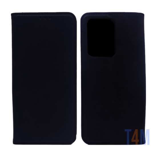 Leather Flip Cover with Internal Pocket For Samsung Galaxy S20 Ultra Black